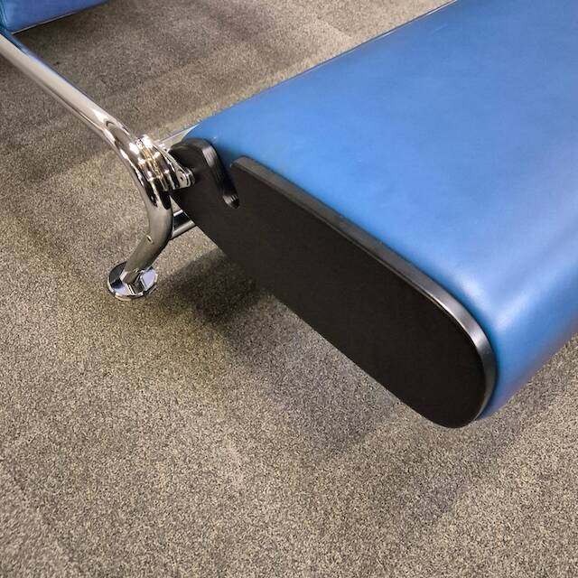 Blue leather lounge chair futuro 3 by massimo iosa ghini for moroso - italy 1980's