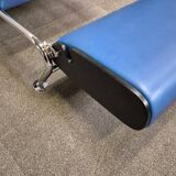 Blue leather lounge chair futuro 3 by massimo iosa ghini for moroso - italy 1980's