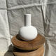 Handmade soliflore drop vase in terracotta painted white h:20 d:15
