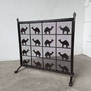 Wrought iron fireplace screen Les Marolles 1950