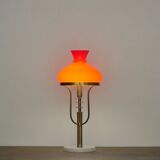 Table lamp in brass, glass and marble attributed to Stilux, Italy, 1950s.