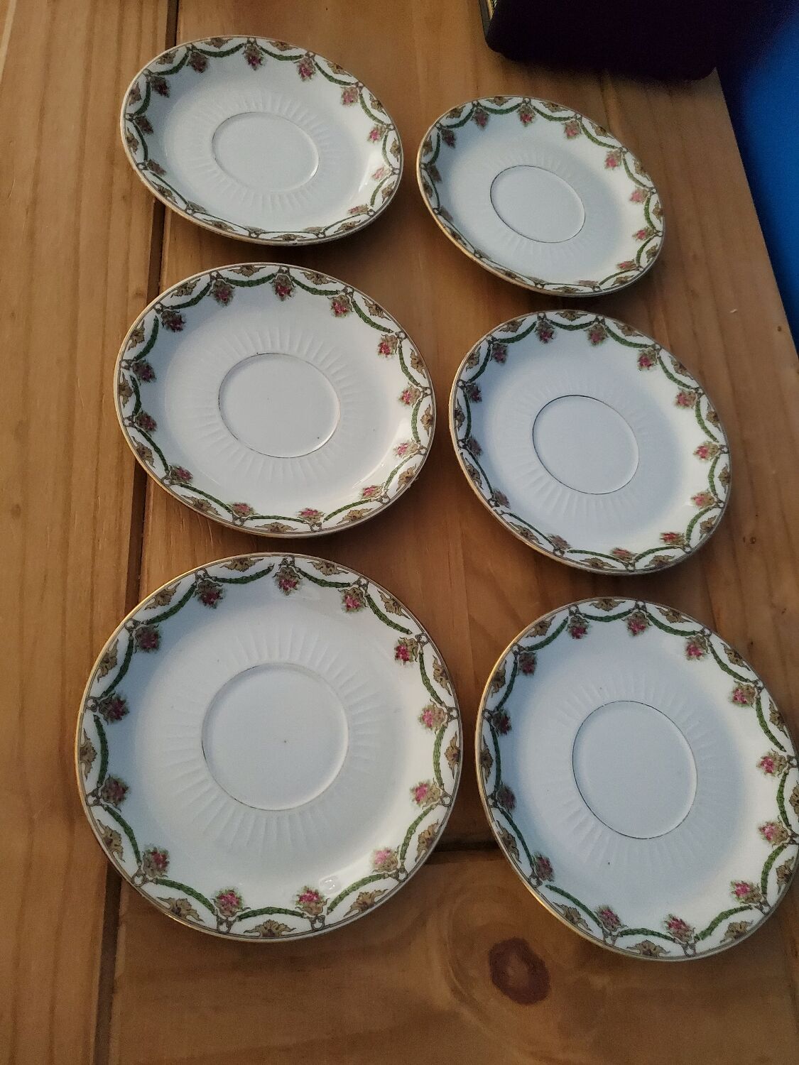 Lot 6 Limoges porcelain saucers