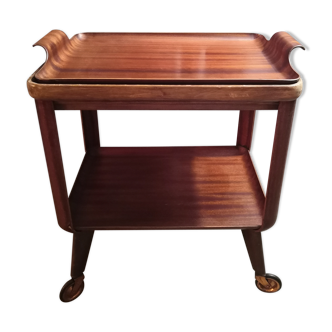 Rolling mahogany dessert signed Holit year 1960