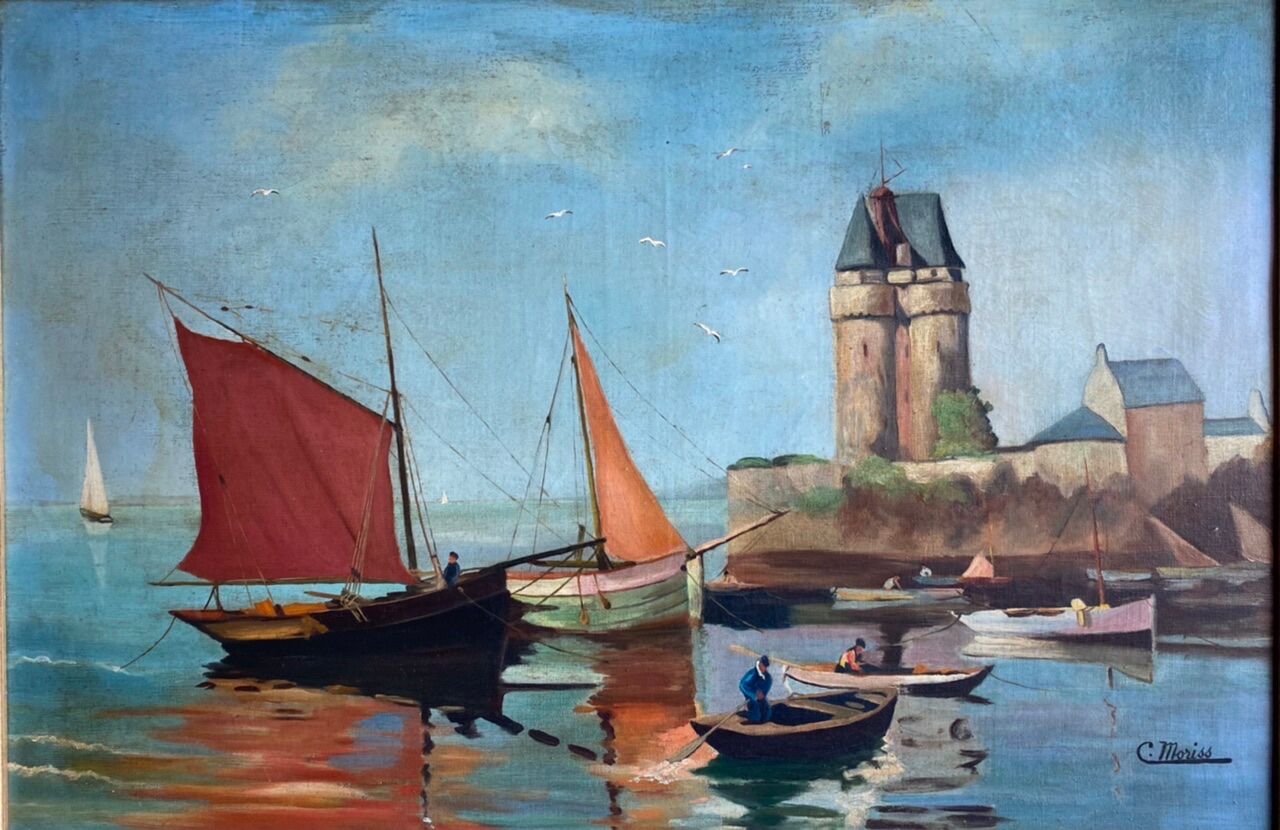 Old painting, Marine , signed 50/60s