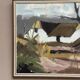 Original Swedish Oil on Canvas – "Farm" by Jörgen Bruun – Signed – Vintage and Framed – 41 × 31 cm (16.1" × 12.2")
