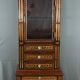 Rare small marquetry display cabinet, louis xvi style – mid 19th century