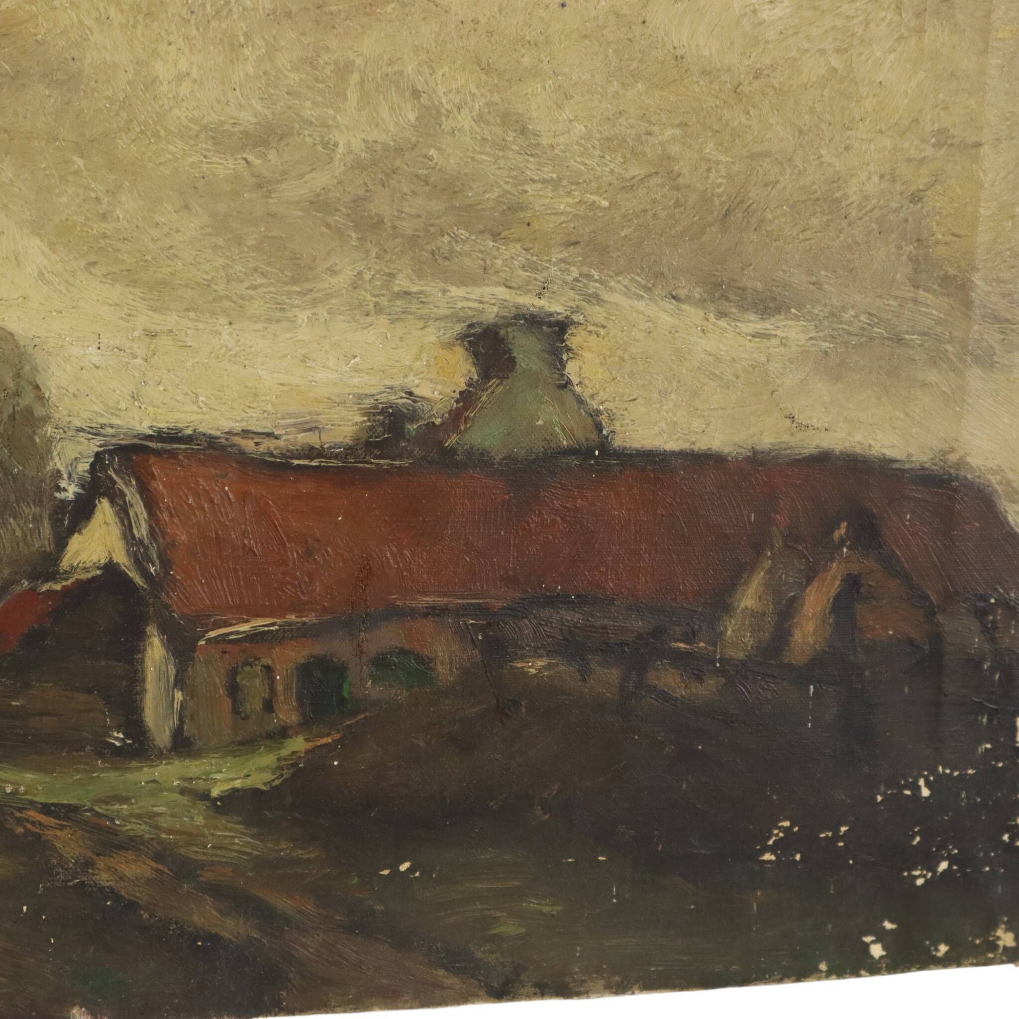 Charming Farmhouse Landscape Painting, Signed Wittouck, 60x80 cm