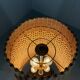 Large amphora floor lamp in pottery with a rattan shade from the 1960s.