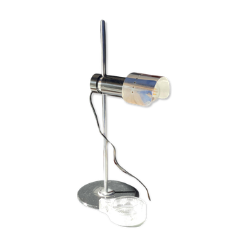 Vintage Italian 1970s Table Lamp in the Style of Joe Colombo for Oluce, Chromed