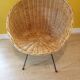 Vintage rattan basket armchairs
