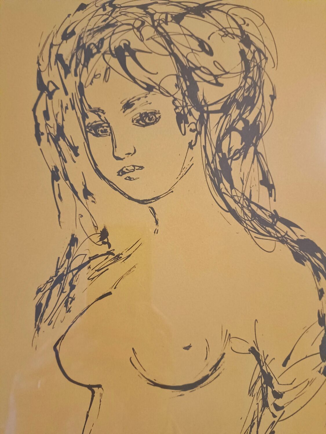 Lithograph by Madeleine Scellier - signed and numbered - Young girl