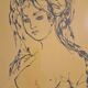Lithograph by Madeleine Scellier - signed and numbered - Young girl