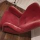 Danish bergere armchair year 40 50 red velvet