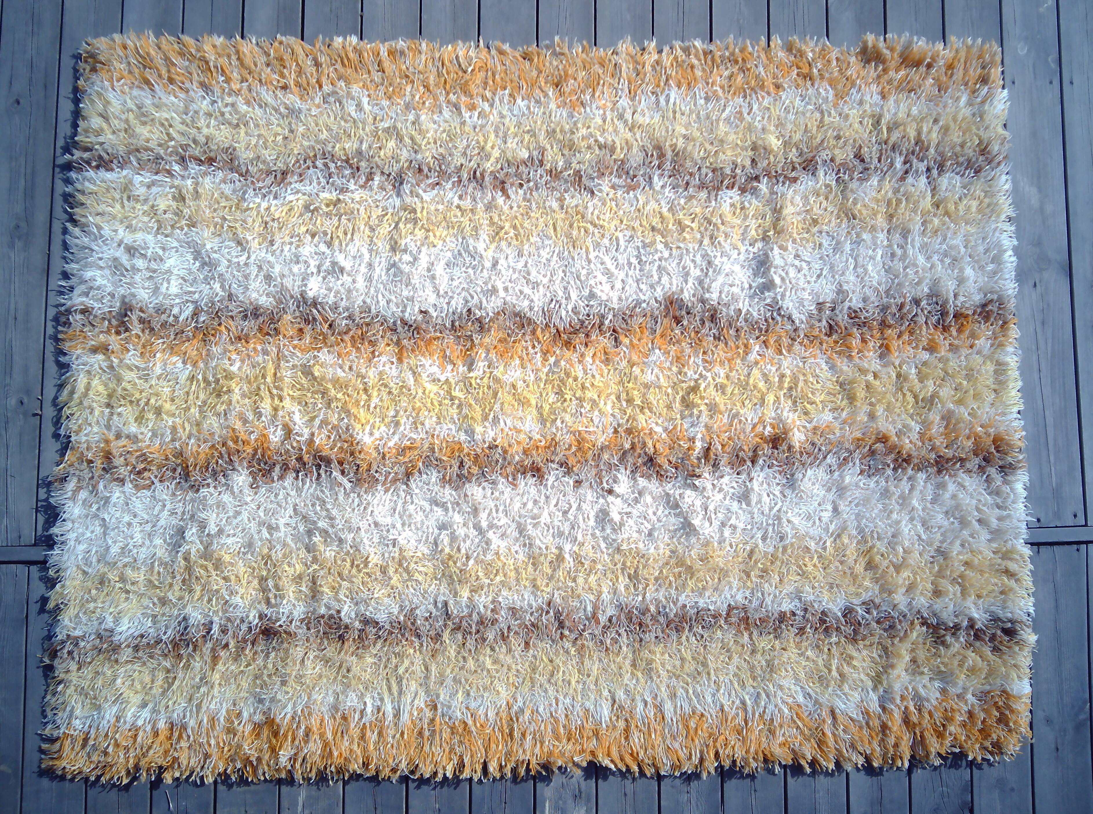 Swedish rya rug from taberg 1960/70's 140x190cm