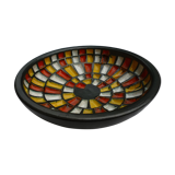 Multicolor dish, original ceramics signed Jean Garillon, years 50