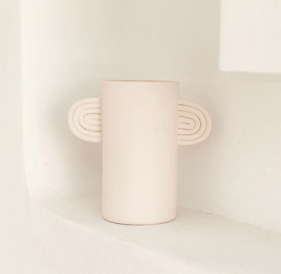 White amber ceramic vase - oustao