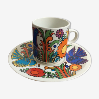 Villeroy et Boch tasse et sous tasse à café modèle acapulco vintage