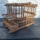 Old wooden bird transport cage
