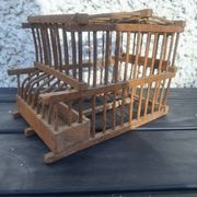 Old wooden bird transport cage