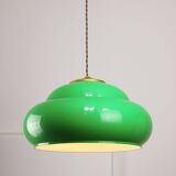 Vintage Green Italian Pool Table Lamp in Brass and Plastic