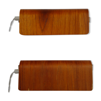 Pair of teak bedside sconces, model V321 from Nator