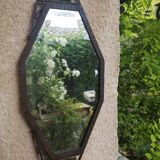 Art deco mirror, haze and wrought iron