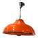 1960s Round Orange Chrome Pendant Light Guzzini style Bedroom Ceiling Lamp