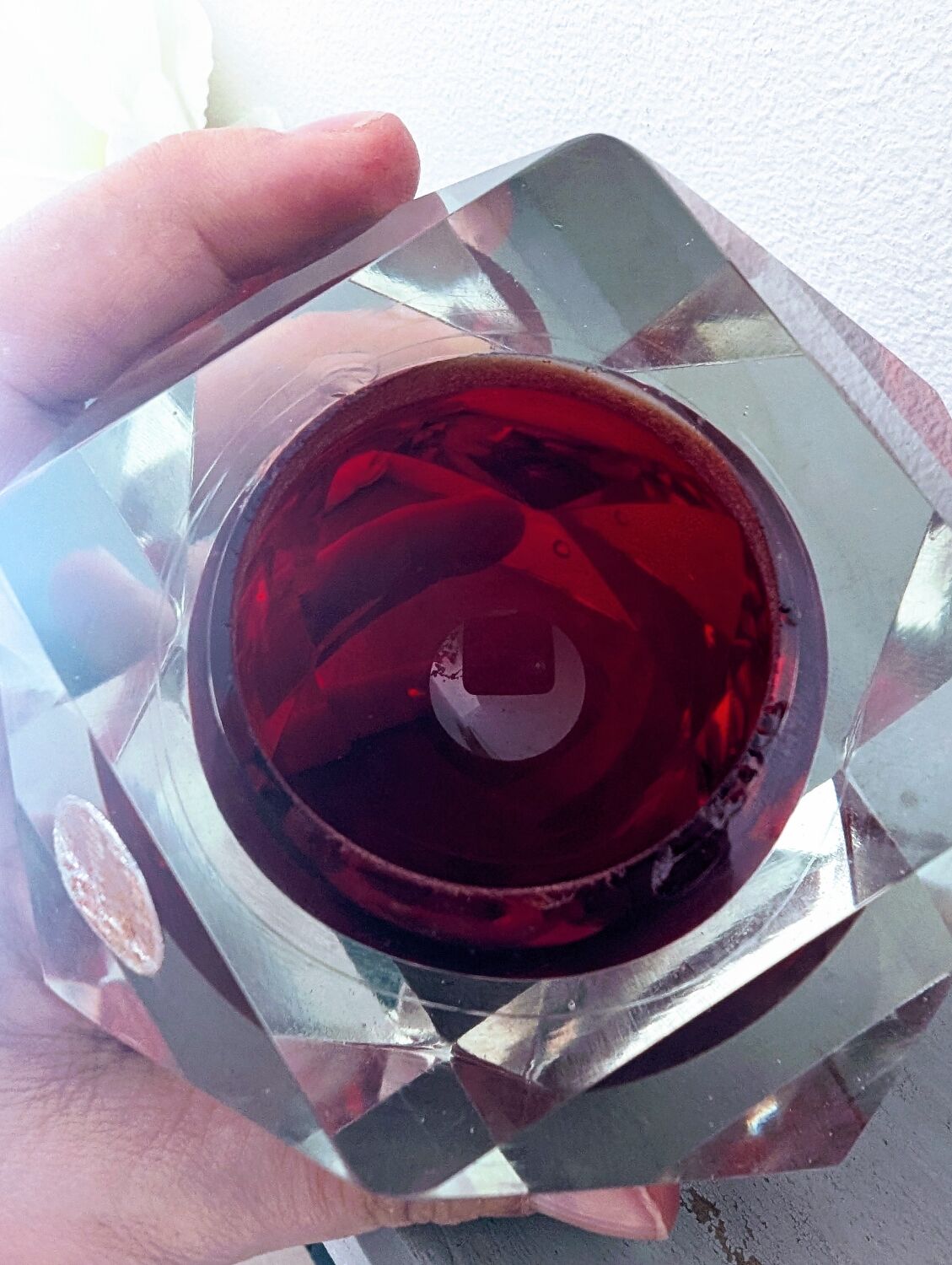 Murano Sommerso Block Candle Holder Design 60/70 Visible Label