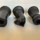 Trio of chess game candlesticks, rook, knight, pawn