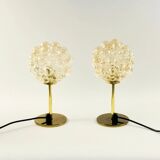 Pair of Mid-Century Bubble Glass Table Lamps by Helena Tynell, Germany, 1960s
