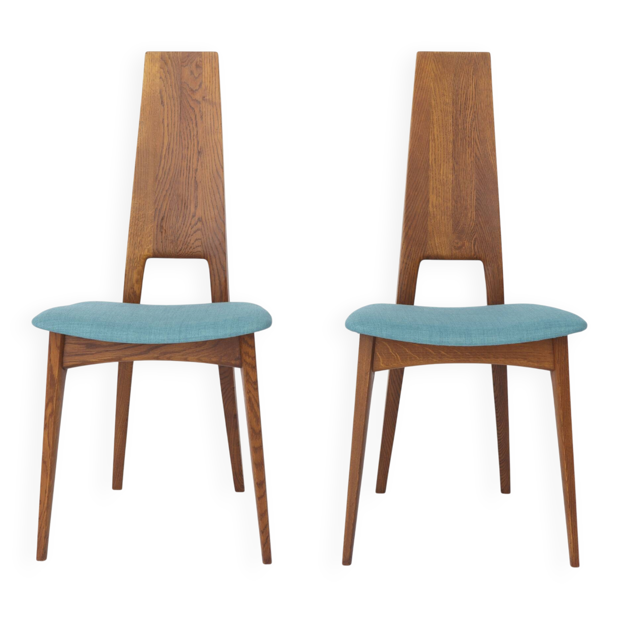 Paire de chaises de salle à manger Ernst Martin Dettinger pour Veil | Chêne, vintage des années 1960
