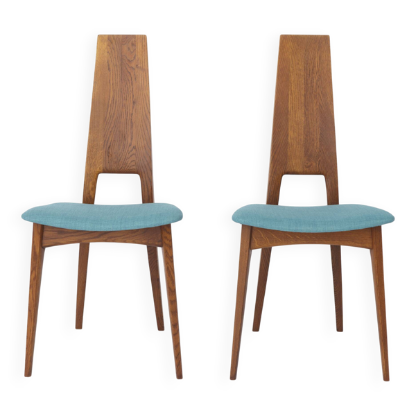 Paire de chaises de salle à manger Ernst Martin Dettinger pour Veil Chêne, vintage des années 1960