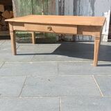 Solid wood coffee table with drawer and original key.