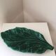 Large Vintage Green Leaf Earthenware Tray