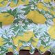 Vintage Cotton Scalloped Tablecloth 6 Napkins Lemons Lemon Blossoms