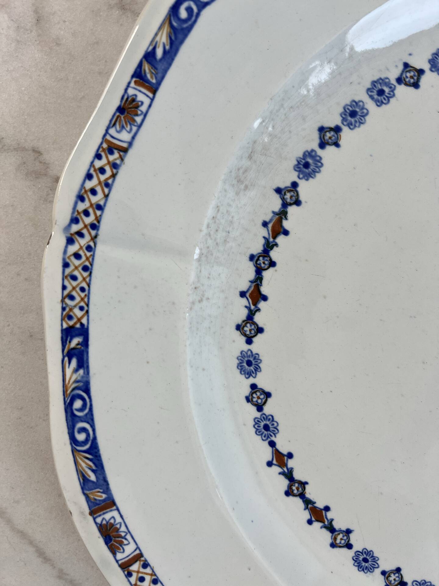 E Bourgeois, Rouen XVIII Collection, very large plate 41cm