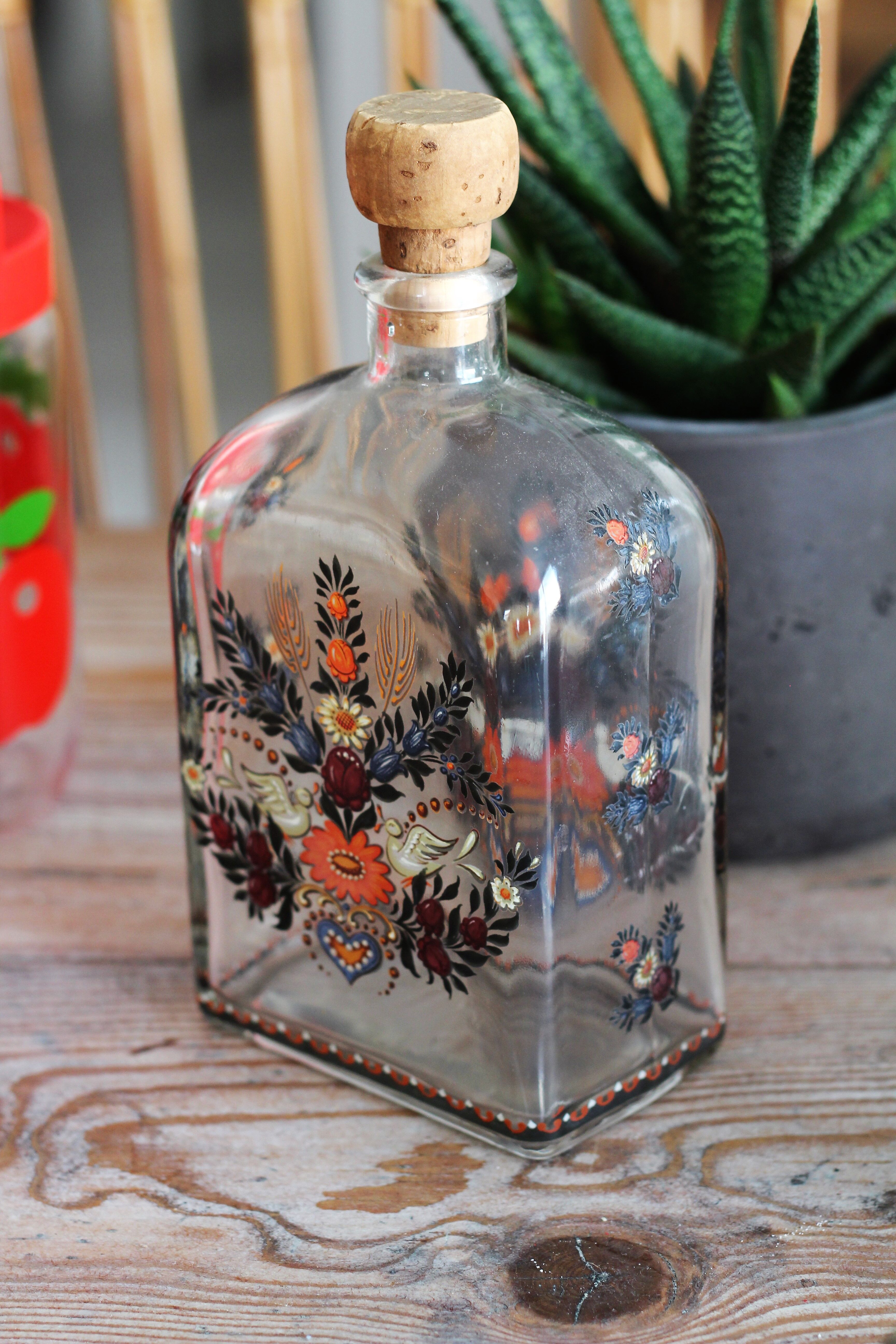 Carafe painted on glass