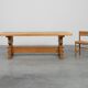 Table à manger en chêne rustique du milieu du 20e siècle, France années 1960