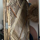 Paravent vintage en rotin naturel