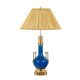Lamp with handles in blue porcelain and gilded bronze. Circa 1880.