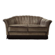 Vintage taupe two-seater canapé with fringes.