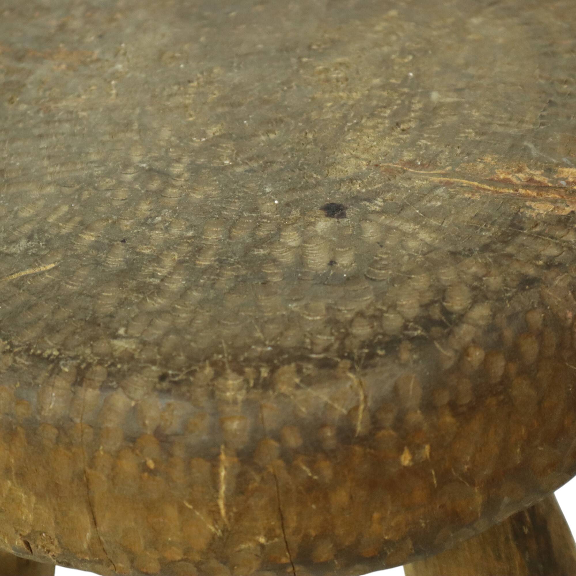 Old Rustic Tripod Stool Milk Stool Brutalism Style
