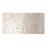 Set of 2 signed ceramic panels, still life, 1950