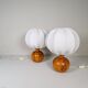 Sculptural modern table lamps from the mid-century in solid pine, Fagerhults Sweden, 1970.