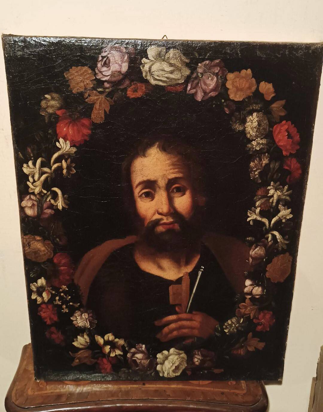 Peinture Ancienne Huile Sur Toile Saint Pierre Ecole Flamande En Italie 17ème Siècle