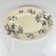 Large oval ironstone dish, "Damas" pattern by Sarreguemines, late 19th century, grey-black.