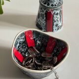 Vintage LUC VALLAURIS Ceramic Sugar Bowl