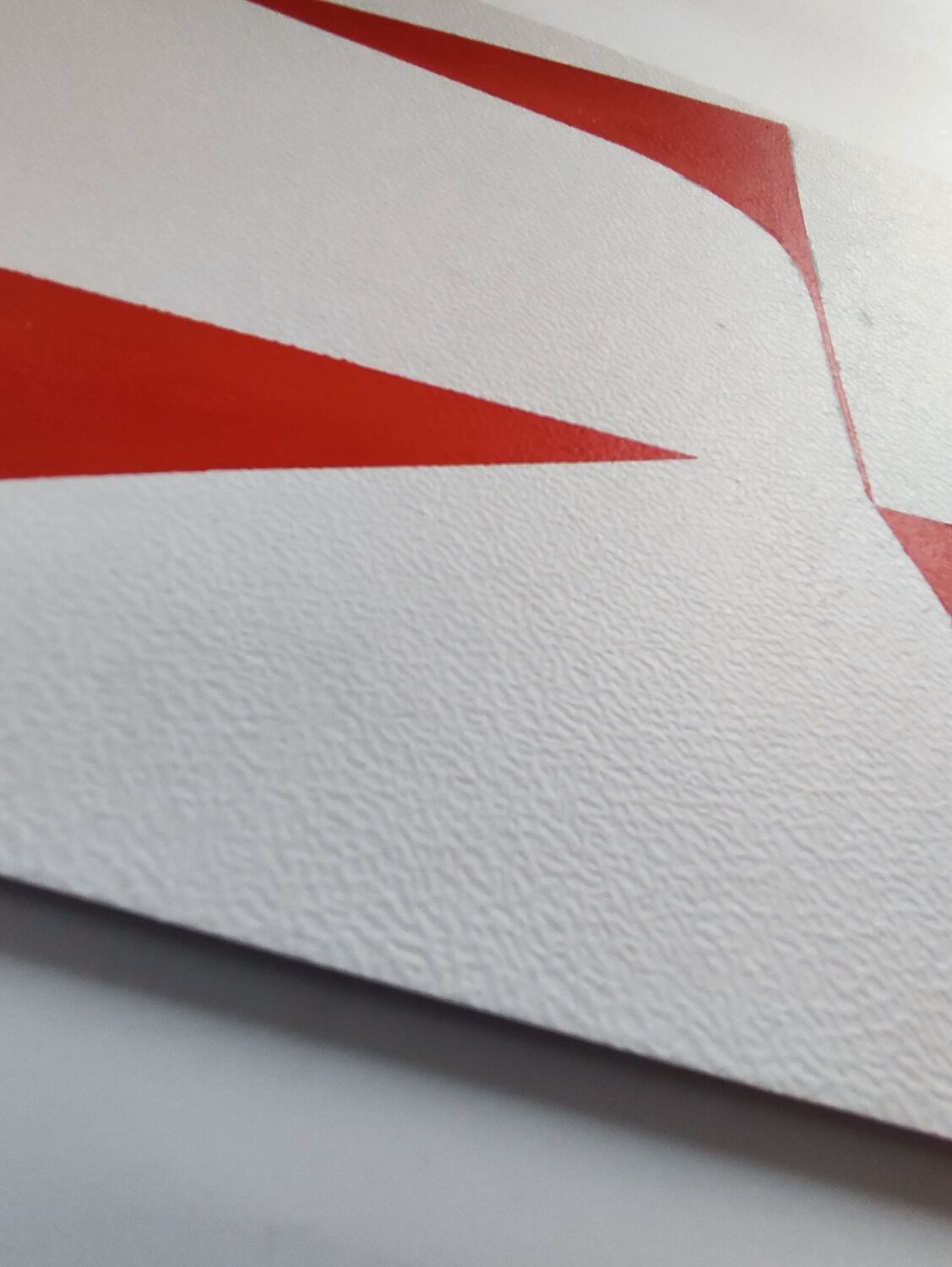 Red minimalist geometric painting