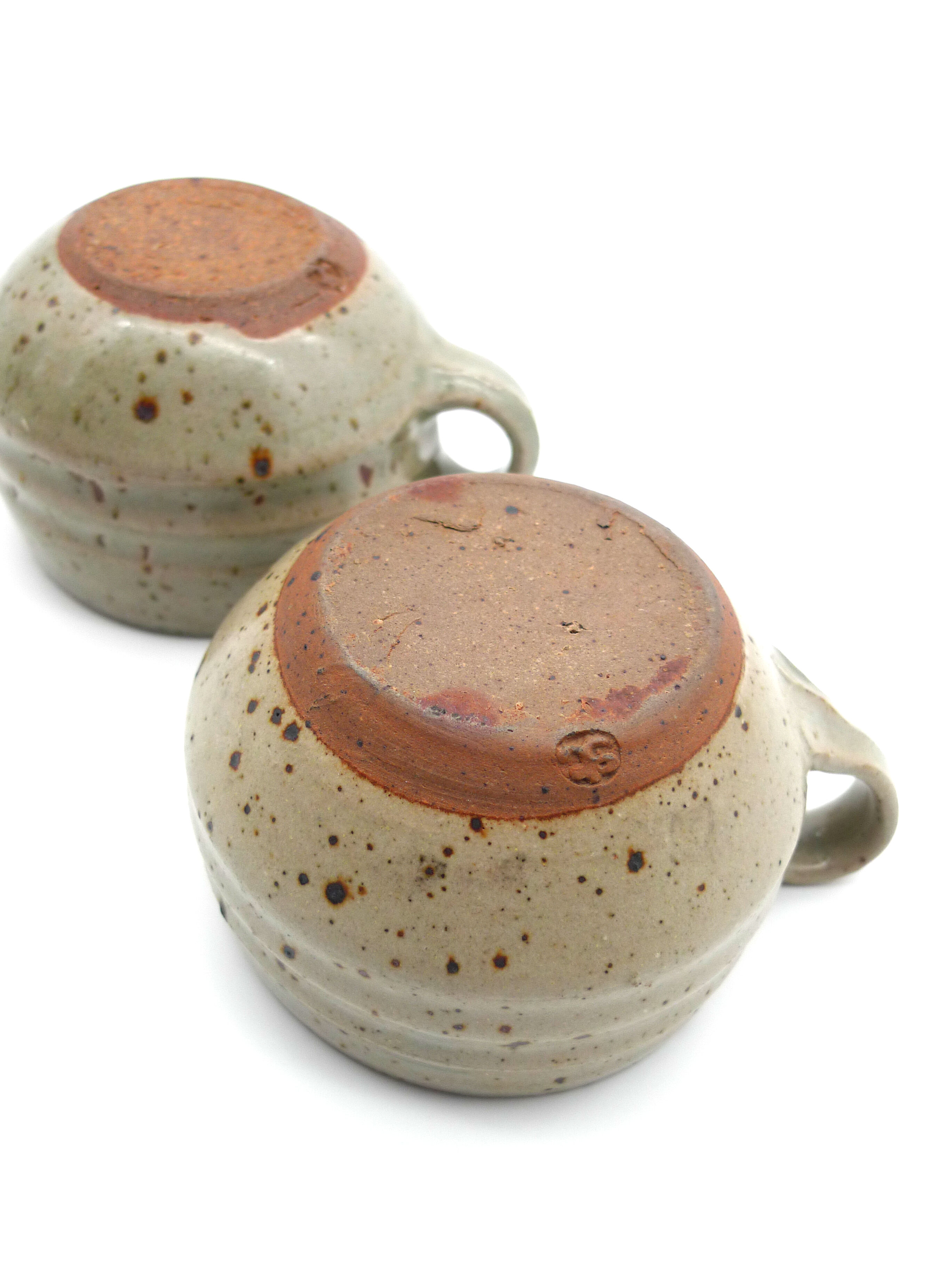 Set of two stoneware cups