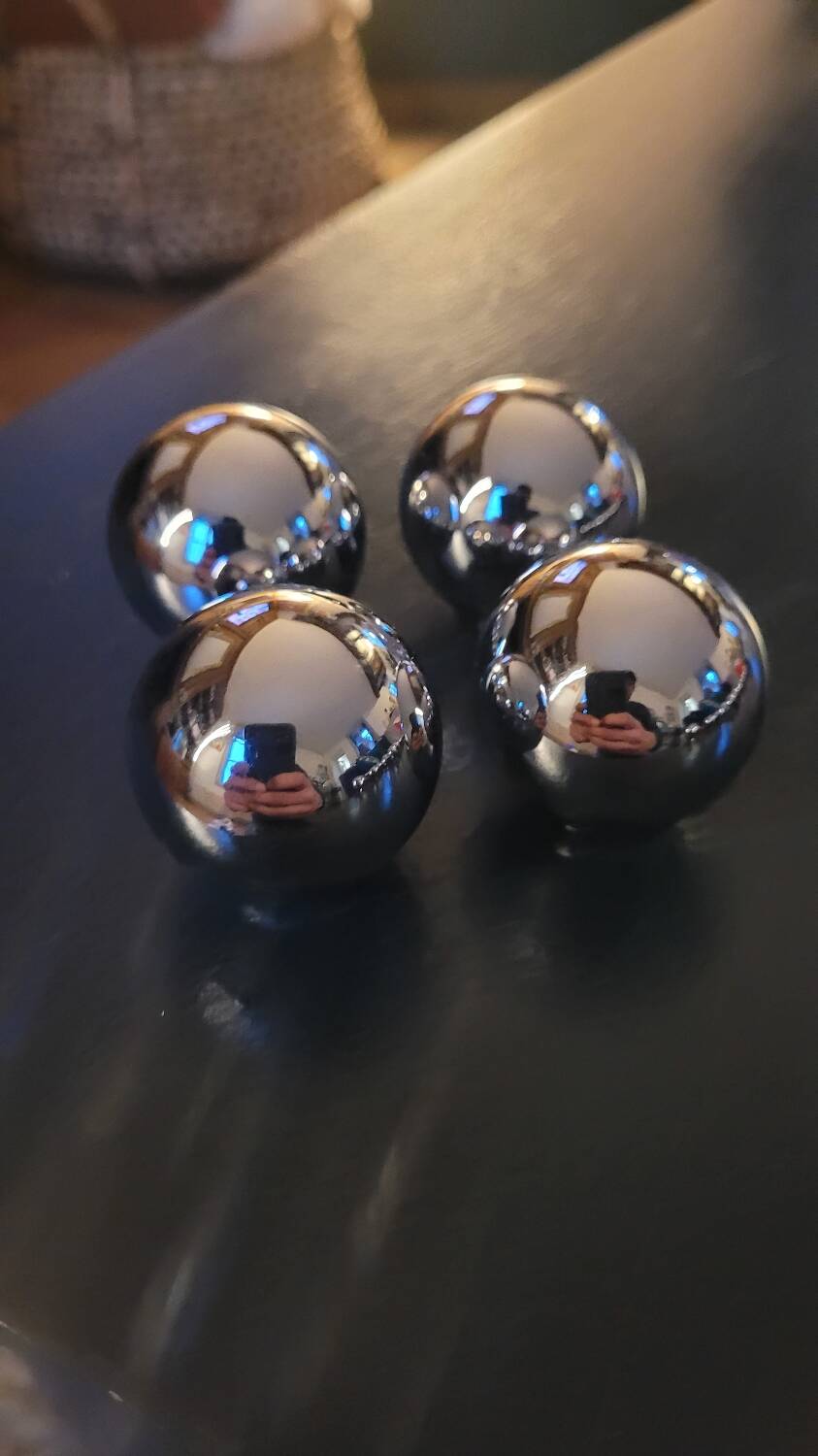 4 chrome-plated brass ball buttons 30mm